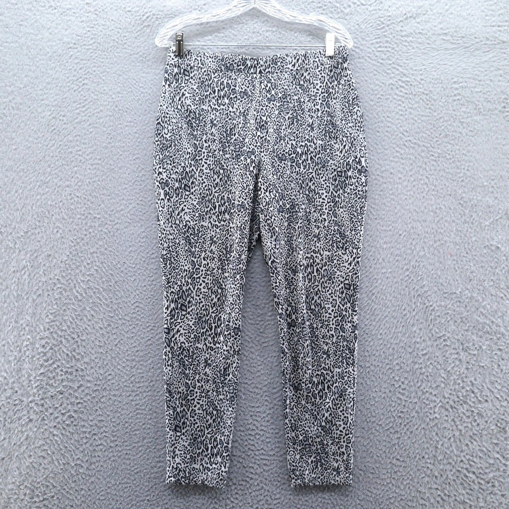 Chicos Brigitte So Slimming Ankle Pants Gray Leopard‎ Print Womens Size 1 US 8
